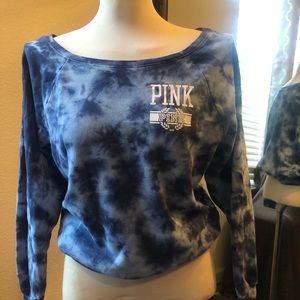 Victoria Secret PINK tie dye blue off the shoulder
